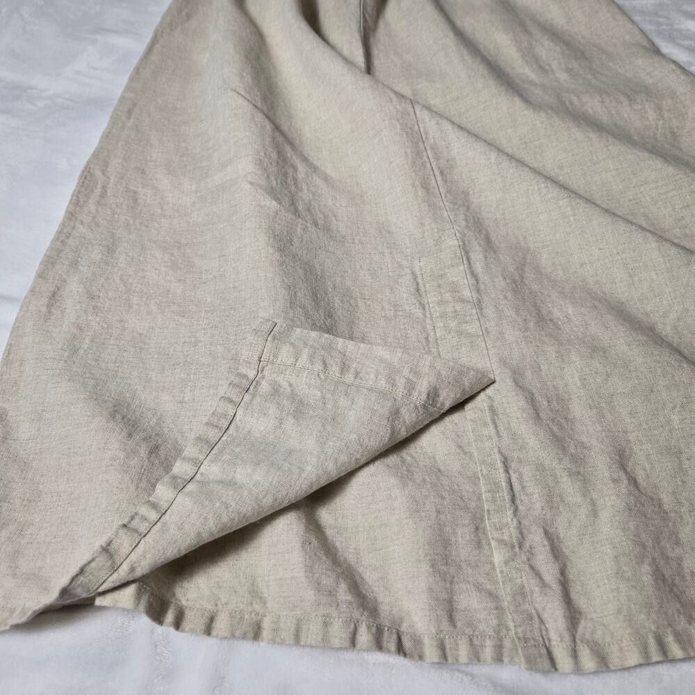 Talbots 100% Irish Linen Midi Skirt Neutral – L - Picture 4 of 9